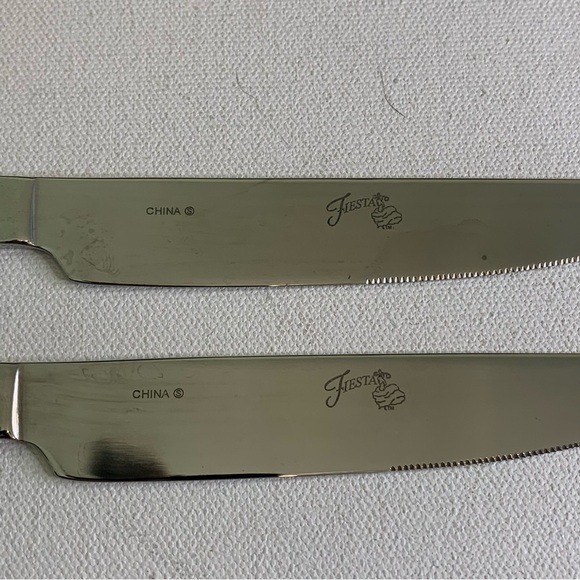 2 Fiestaware Fiesta Celebration Silverware Rainbow Flatware Knives Knife 9.25" - Picture 6 of 8
